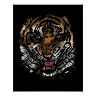 Wilder Tiger-Gesichtsposter, wilder Dschungel-Räub Poster
