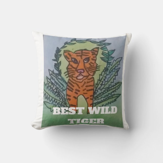 Wilder Tiger Kissen (Vorderseite)