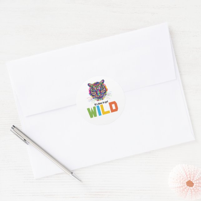 Wilder Tiger-Platzaufkleber Runder Aufkleber (Umschlag)