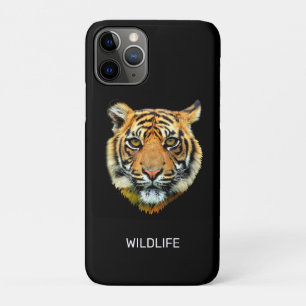 Wilder Tigerkopf auf Schwarz Case-Mate iPhone Hülle
