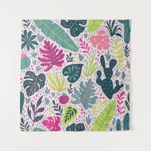 Wilder tropischer Regenwald, Vintag wiederholender Wandteppich