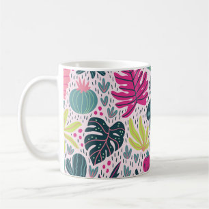 Wilder tropischer Regenwald, vintage wiederholende Kaffeetasse