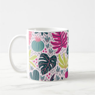 Wilder tropischer Regenwald, vintage wiederholende Kaffeetasse