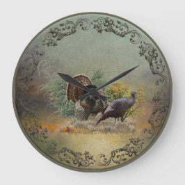 Wilder Truthahn Große Wanduhr
