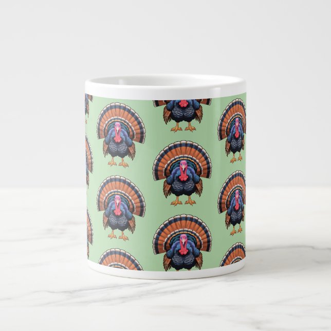 Wilder Truthahn Jumbo-Tasse (Vorderseite)