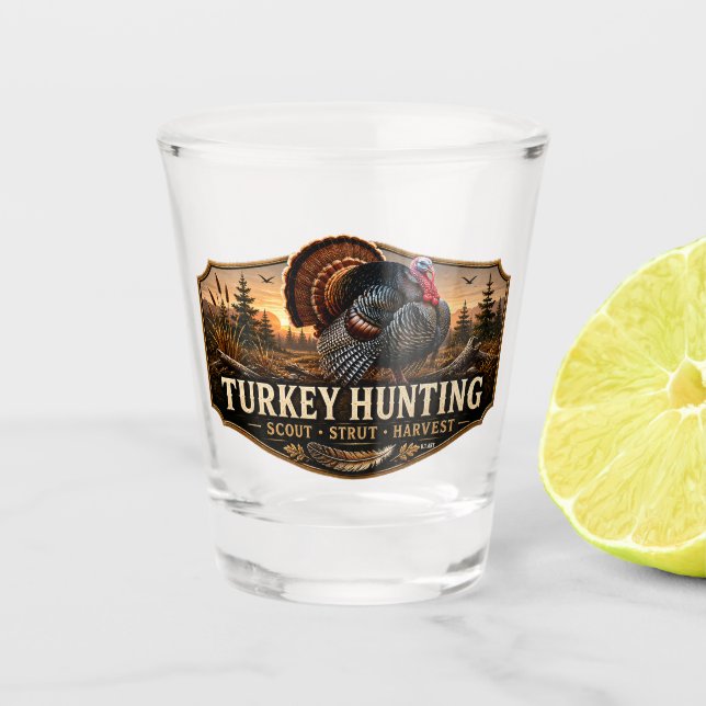 Wilder Truthahn   Schnapsglas (Vorderseite)