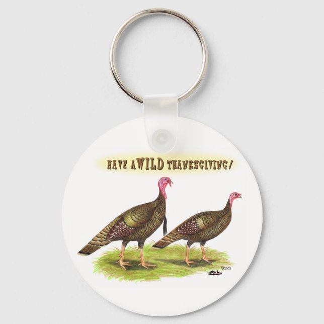 Wilder Truthühner Erntedank Schlüsselanhänger (Vorderseite)