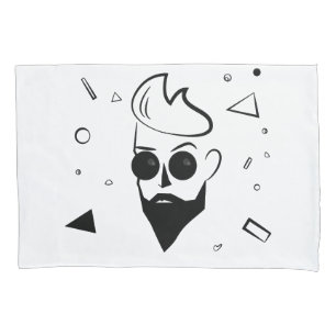 Wilder Typ - Sketched Man in Black, White & Blue Kissenbezug
