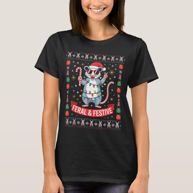 Wilder und Festlicher Ossum-Weihnachtspullover  T-Shirt (Vorderseite)