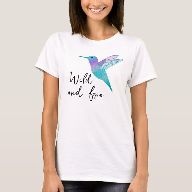 Wilder und freier Hummingbird-T - Shirt (Vorderseite)