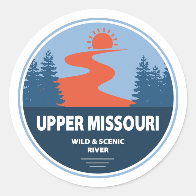 Wilder und Landschaftlicher Fluss Upper Missouri Runder Aufkleber (Vorderseite)