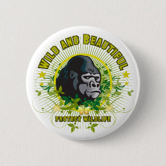 Wilder und schöner Gorilla Button