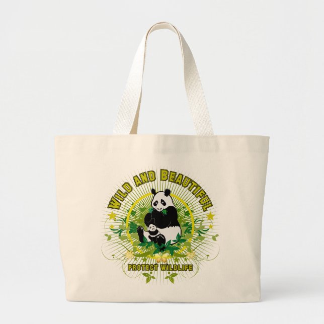 Wilder und schöner Panda Jumbo Stoffbeutel (Vorne)