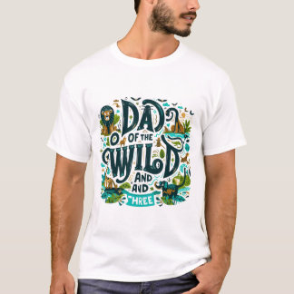 Wilder Vater von Three - Fun Animal Themed Väters T-Shirt