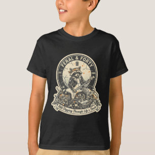 Wilder Vierzig-Waschbär-Lustige 40. Geburtstags-Ou T-Shirt
