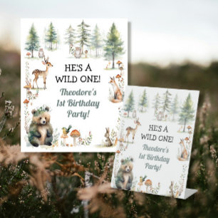 Wilder Waldbär 1. Geburtstag Sockelschild