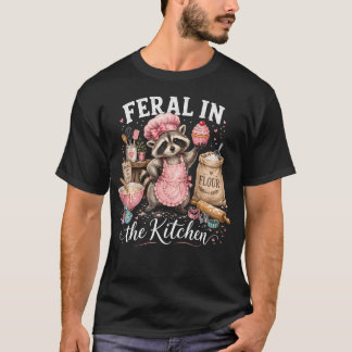 Wilder Waschbär in der Küche - Lustiges Backen T-Shirt