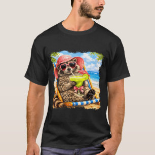 Wilder Waschbär Sommer Stimmung Lustig Margarita W T-Shirt