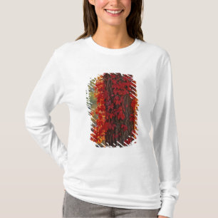 Wilder Wein leuchtend rot im Herbst bei T-Shirt