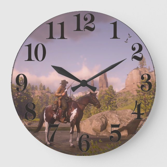 Wilder West Sunset für Acrylmauer-Uhr Große Wanduhr (Vorderseite)