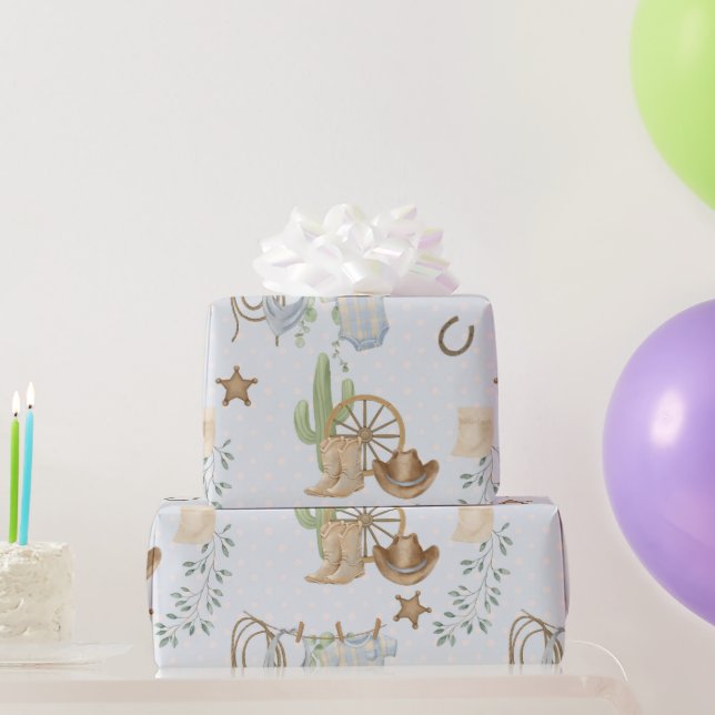 Wilder Westen Baby Cowboy Geschenkpapier (Partygeschenke)