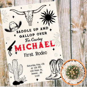 Wilder Westen Cowboy-Land Magneteinladung