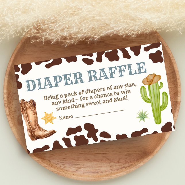 Wilder Westen Cowboy Rodeo Baby Shower Windel-Raff Begleitkarte (Cowboy Western Rodeo Ranch Baby Shower Diaper Raffle)
