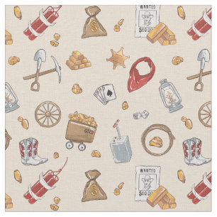 Wilder Westen Cowboy Vintage-Goldabbau Stoff