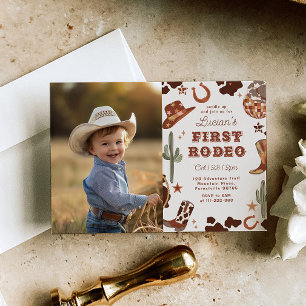 Wilder Westen Erste Rodeo 1. Geburtstagsfeier Einladung
