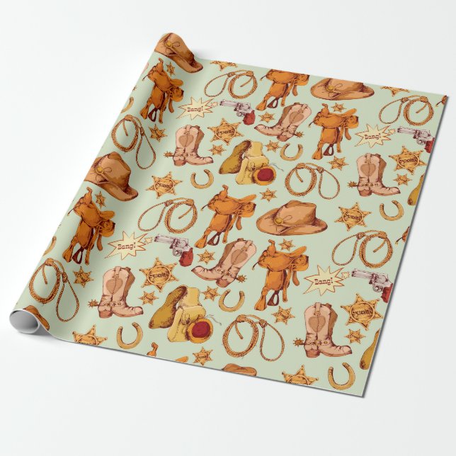 Wilder Westen Geschenkpapier (Ungerollt)