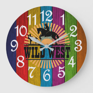 Wilder Westen Große Wanduhr