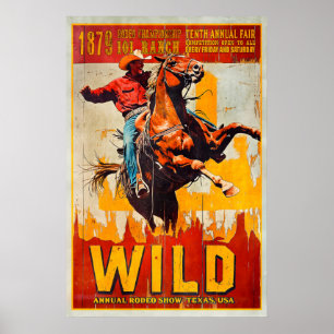 Wilder Westen Rodeo-Plakat 101 Ranch, Texas - Vint Poster
