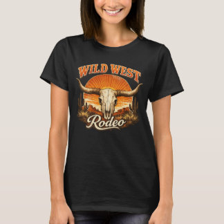 Wilder Westen Rodeo Schädel Wüste Vintage Western T-Shirt