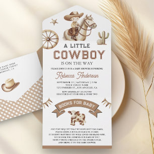 Wilder Westen Rodeo Western Kleiner Cowboy Baby Sh All In One Einladung