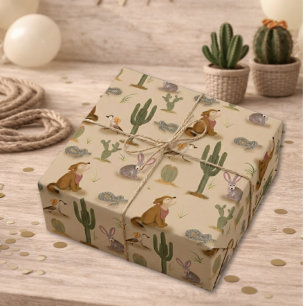 Wilder Westen Wüsten Cowboy Geburtstag Geschenkpapier