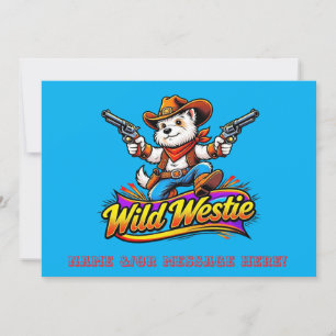 Wilder Westie-Cowboy-Hund Dankeskarte