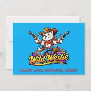 Wilder Westie-Cowboy-Hund Dankeskarte
