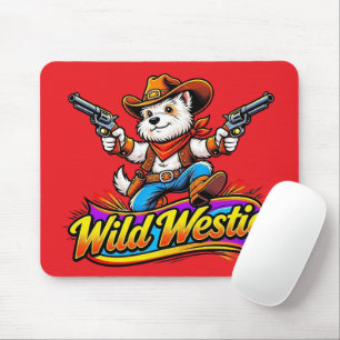 Wilder Westie-Cowboy-Hund-Design Mousepad