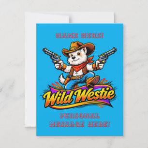 Wilder Westie-Cowboy-Hund Mitteilungskarte