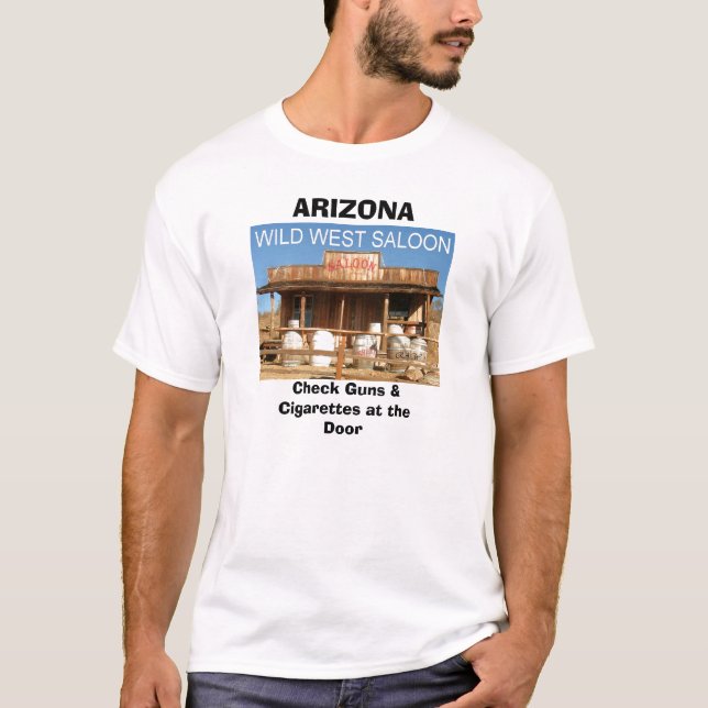 WILDER WESTsaal, ARIZONA, Karo-Gewehre u. T-Shirt (Vorderseite)