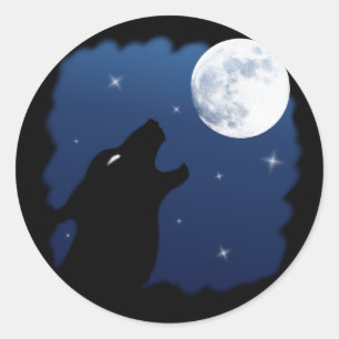 Wilder Wolf-Aufkleber Runder Aufkleber