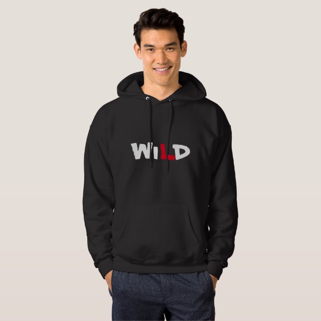 Wilder Wolf druckt auf der Rückseite Männer modisc Hoodie (Vorne ganz)