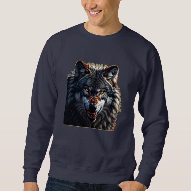 Wilder Wolf – Symbol der Stärke und Freiheit Sweatshirt (Vorderseite)