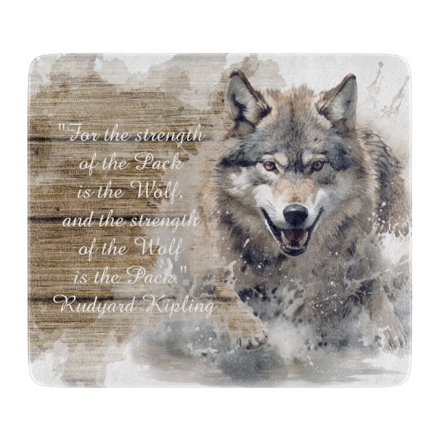 Wilder Wolf Zitat Schneidebrett (Vorderseite)