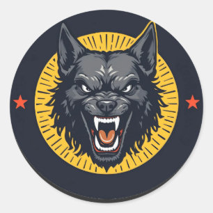 Wilder Wolfgeist Mystiker Wilde Natur Runder Aufkleber