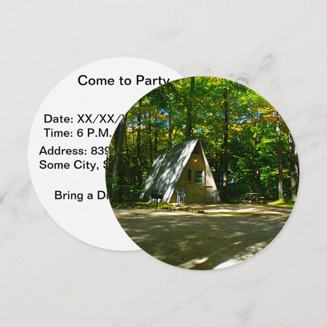 Wilderness-A-Frame-Camping am Campground Einladung (Vorne/Hinten)