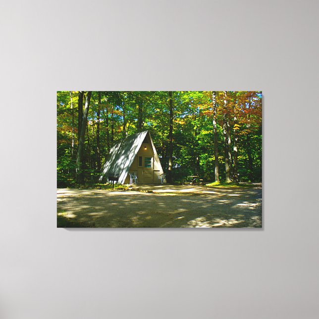 Wilderness-A-Frame-Camping am Campground Leinwanddruck (Vorderseite)