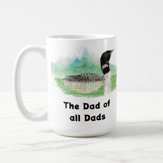 Wilderness Art Common Loon Bird Vater Alle Vater Kaffeetasse (Links)