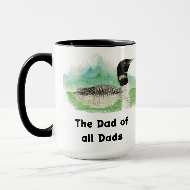 Wilderness Art Common Loon Bird Vater Alle Vater Tasse (Links)