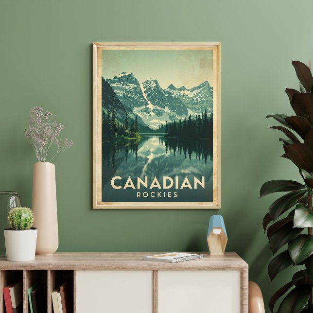 Wilderness Awaits – Vintage Canadian Rockies  Poster (Von Creator hochgeladen)
